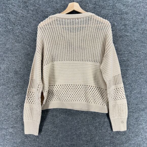 Trendy Threads Sweater Pullover Women 1X Plus Beige Knit Long Sleeve Cotton - Picture 2 of 7